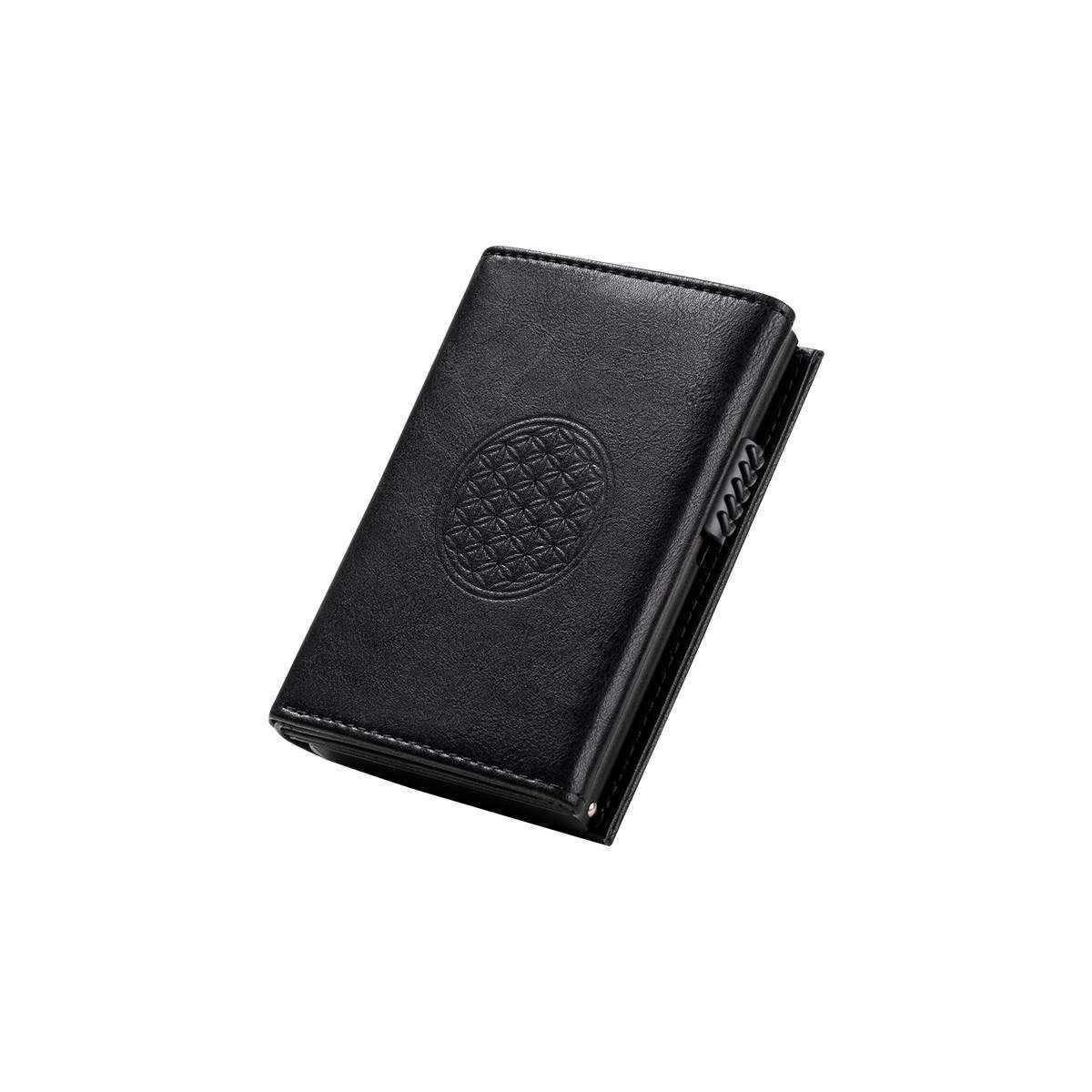 Flower of Life RFDI Wallet Pop Up Card Holder black